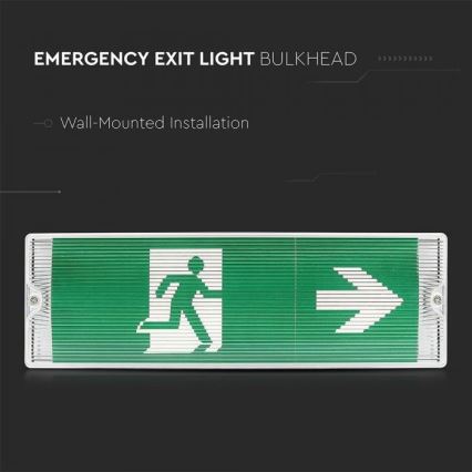 Світлодіодний аварійний світильник EMERGENCY EXIT LED/3W/230V IP65 6000K 1200mAh