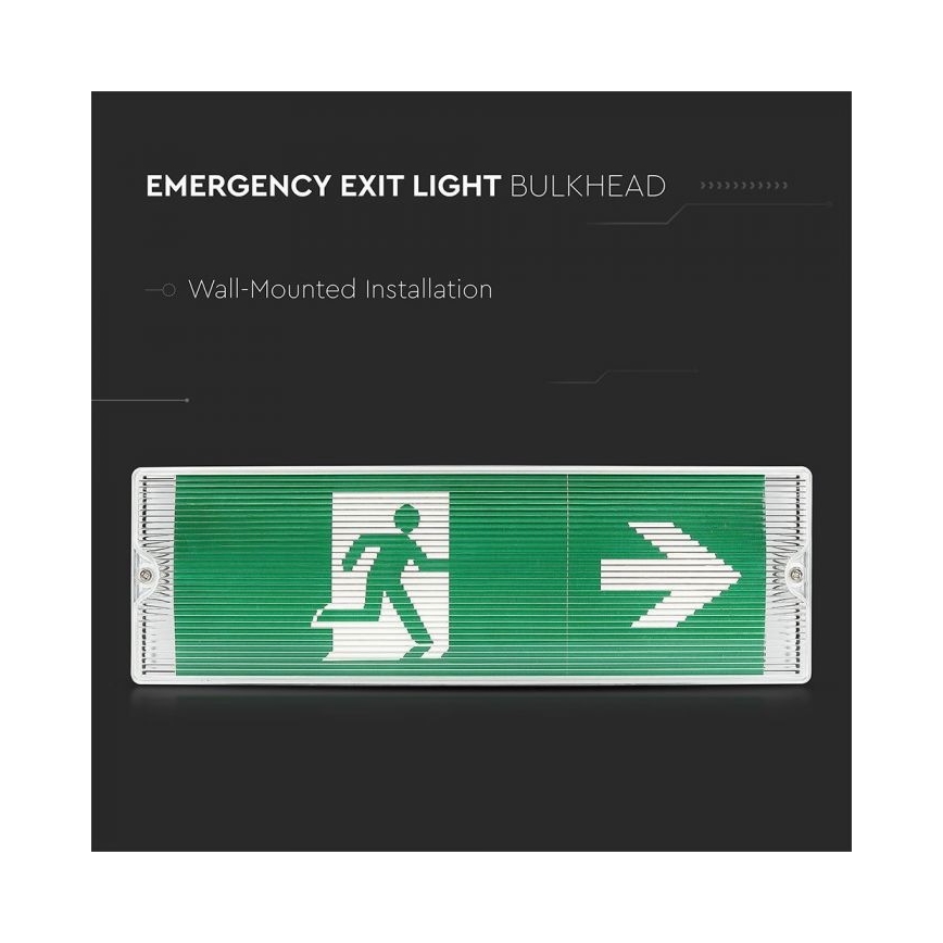 Світлодіодний аварійний світильник EMERGENCY EXIT LED/3W/230V IP65 6000K 1200mAh