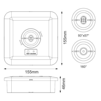 Світлодіодний аварійний світильник LED/2W/230V 6000K IP65 3200 mAh