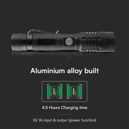 Світлодіодний акумуляторний ліхтарик USB LED/10W/5V IP54 1000 lm