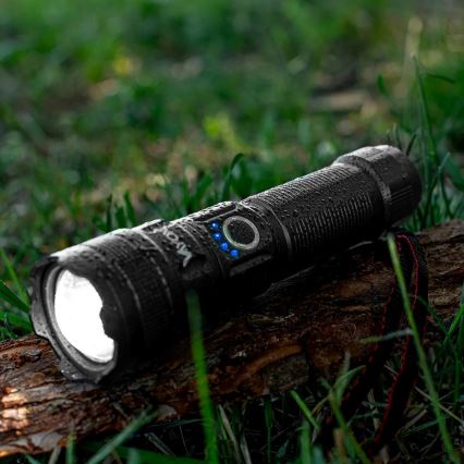 LED Акумуляторний ліхтарик з регулюванням яскравості з функцією Power Bank LED/10W/5V IPX4 600 лм 2000 mAh