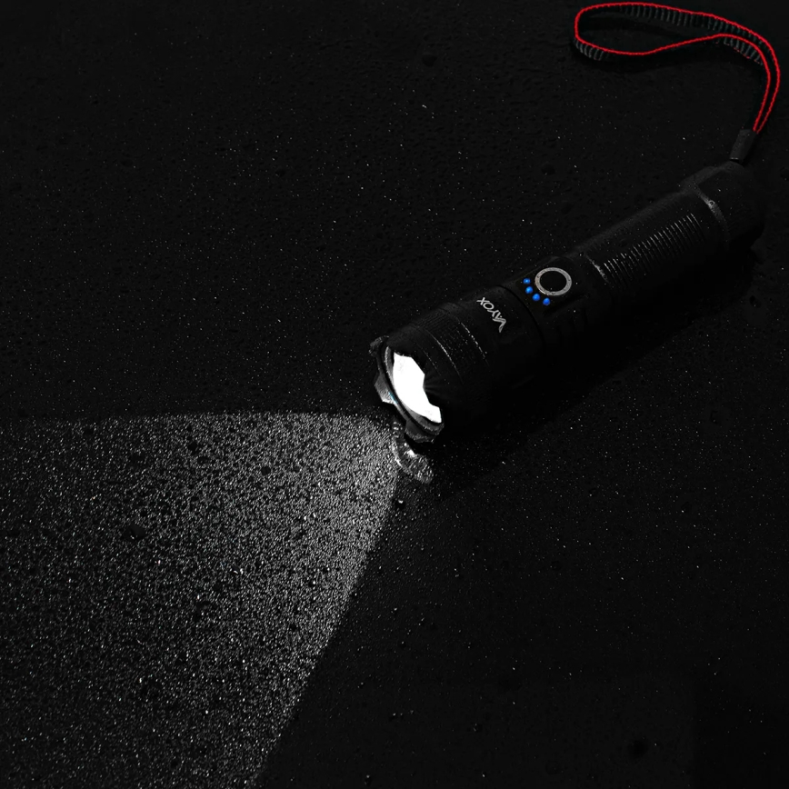 LED Акумуляторний ліхтарик з регулюванням яскравості з функцією Power Bank LED/10W/5V IPX4 600 лм 2000 mAh
