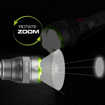 LED Акумуляторний ліхтарик з регулюванням яскравості з функцією Power Bank LED/5V IPX7 10000 лм 2600 mAh