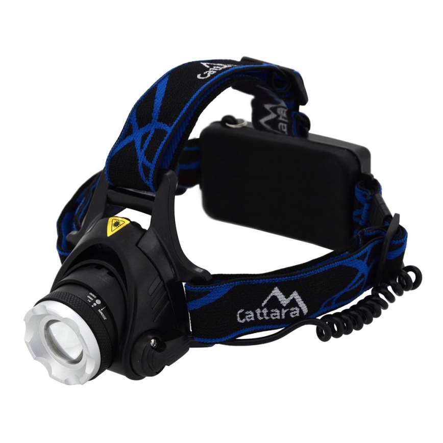 Світлодіодний акумуляторний налобний ліхтар LED/6W/7,4V 2x2800 mAh IP44 чорний/синій