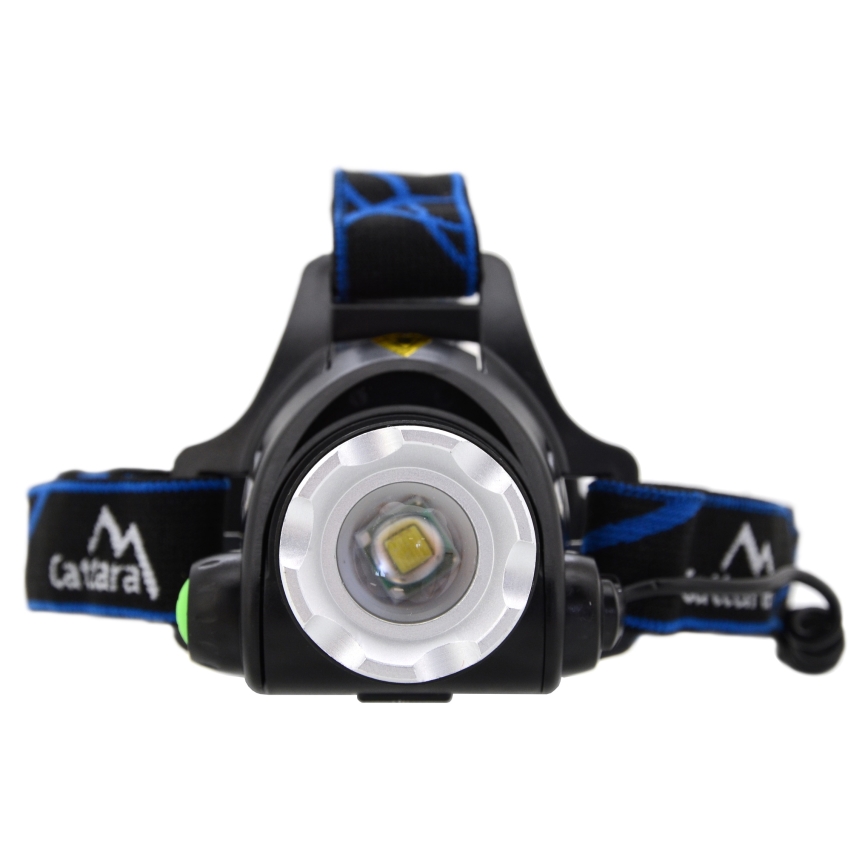 Світлодіодний акумуляторний налобний ліхтар LED/6W/7,4V 2x2800 mAh IP44 чорний/синій