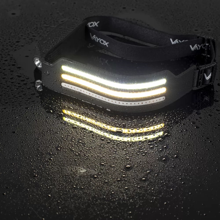 LED Акумуляторний налобний ліхтар з регулюванням яскравості з датчиком і червоним світлом 4xLED/5V IP44 300 лм 1200 mAh