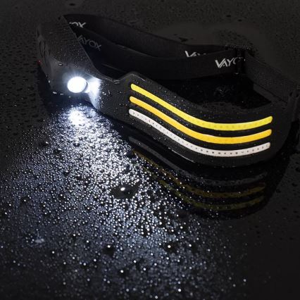 LED Акумуляторний налобний ліхтар з регулюванням яскравості з датчиком і червоним світлом 4xLED/5V IP44 300 лм 1200 mAh