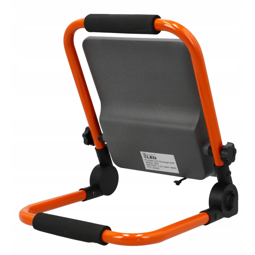 Світлодіодний акумуляторний прожектор зі штативом 50 Вт/3,2 В/4500 К/5000 мА·год/IP65 помаранчевий