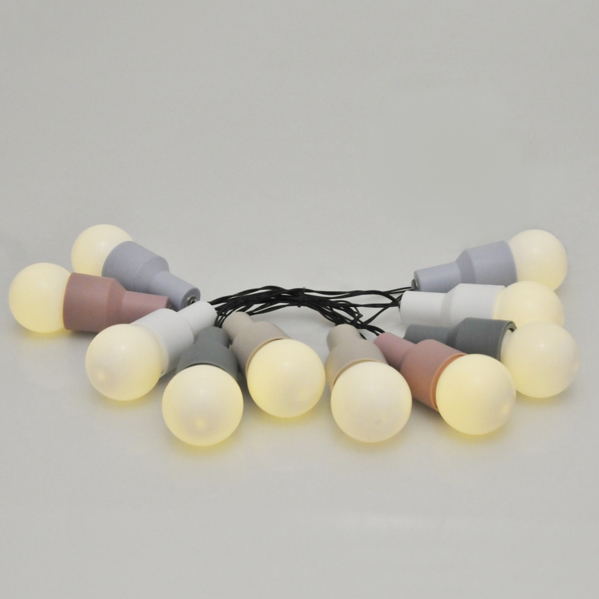 Світлодіодний декоративний ланцюг на сонячній батареї PASTEL 10xLED/1,2V 3,8 м IP44