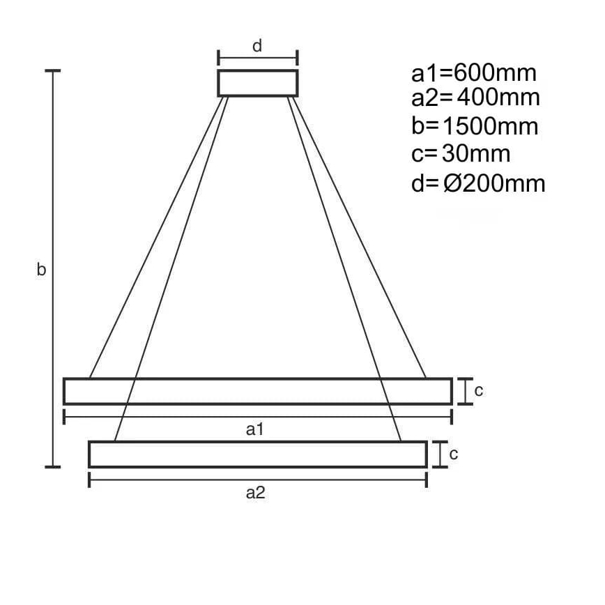 Світлодіодна регульована люстра на тросі LED/130W/230V 3000-6500K діам. 60 см + дистанційне керування