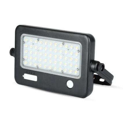 Світлодіодний димований сонячний прожектор із сенсором LED/10W/3,7V 4000K IP65 7200 мАг + USB порт