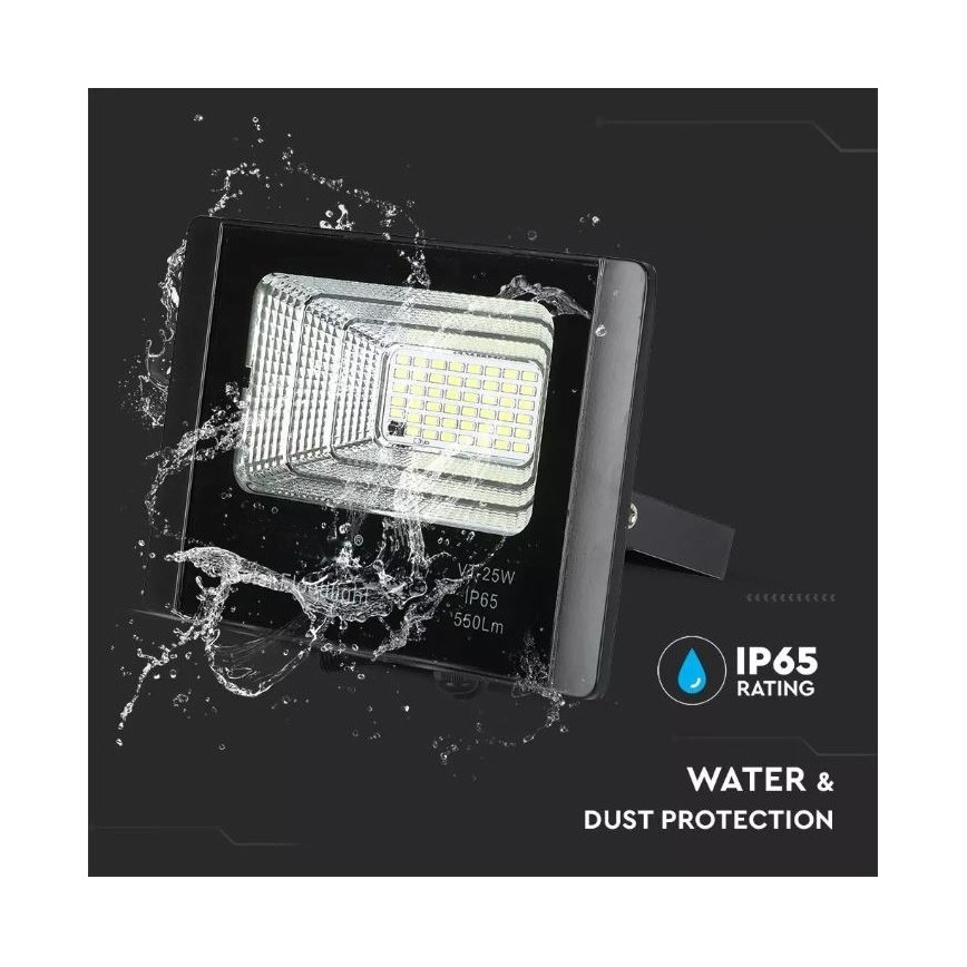 Світлодіодний регульований сонячний прожектор LED/12W/3,2V 4000K IP65 + дистанційне керування