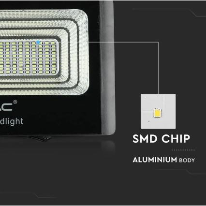 Світлодіодний регульований сонячний прожектор LED/20W/6,4V 4000K IP65 10000 мАг + дистанційне керування
