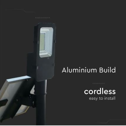 Світлодіодний регульований сонячний вуличний ліхтар LED/50W/6,4V 6000K IP65 50000 mAh + дистанційне керування