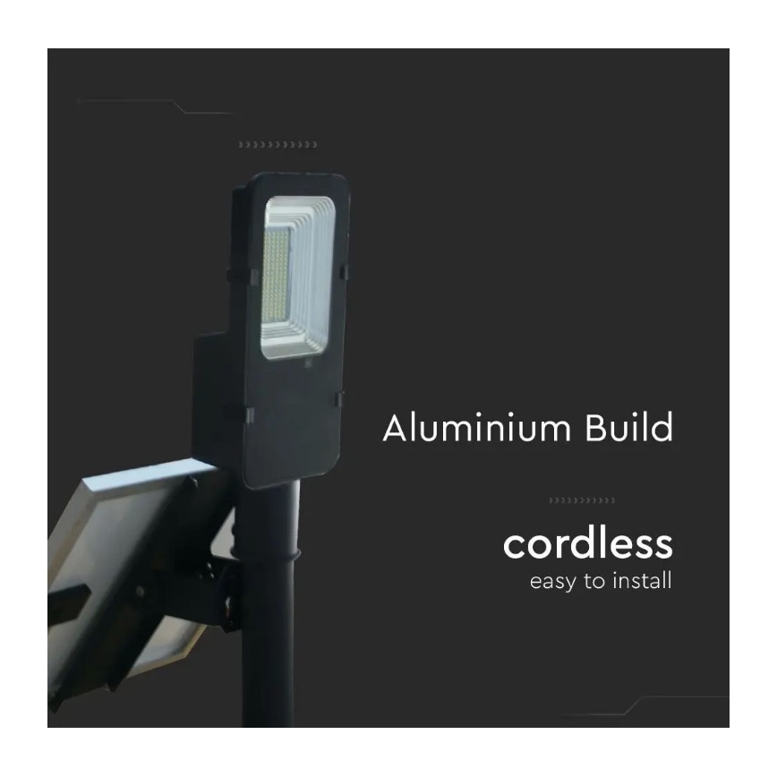 Світлодіодний регульований сонячний вуличний ліхтар LED/50W/6,4V 6000K IP65 50000 mAh + дистанційне керування