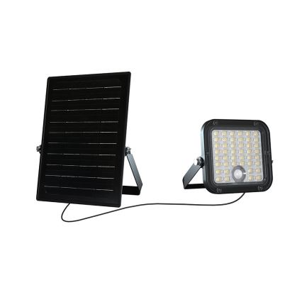 Світлодіодний димований сонячний прожектор із сенсором LED/10W/3,7V 4000/6000K IP65 3600 мАг + дистанційне керування