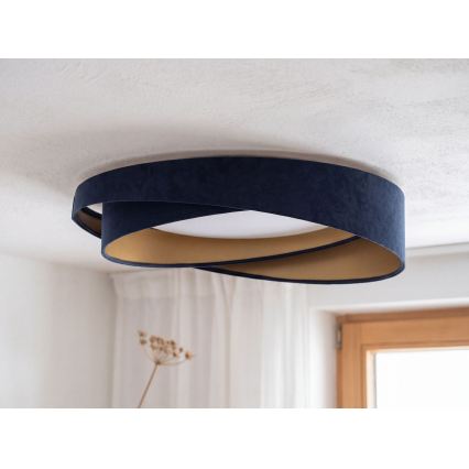 LED стельовий світильник з регулюванням яскравості SMART GALAXY MODERN LED/24W/230V 3000-6500K діаметр 55 см синій/золотий + пульт дистанційного керування