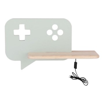 Світлодіодний дитячий настінний світильник з полицею CONSOLE LED/5W/230V зелений,