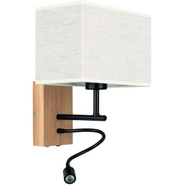 Світлодіодний гнучкий світильник BOHO 1xE27/25 Вт + LED/1 Вт/230 В дуб