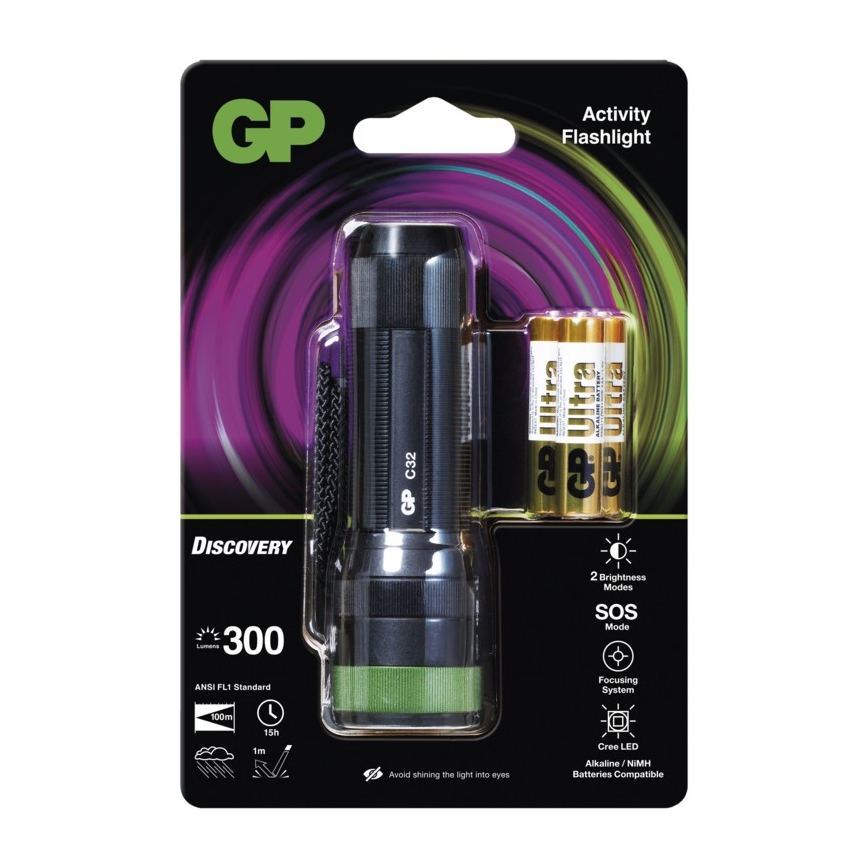 Світлодіодний ліхтарик з гачком і магнітом GP DISCOVERY C32 LED/3xAAA