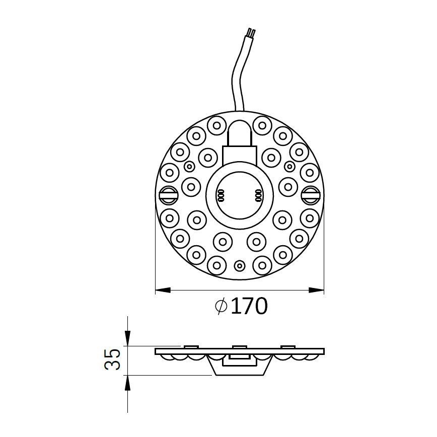 Світлодіодний магнітний модуль LED/18W/230V, діаметр 17 см, 2700/3000/4000/5000/6500K