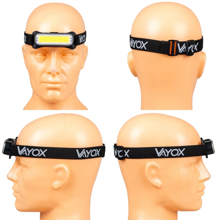 Світлодіодний регульований налобний ліхтар, акумуляторний, LED/5V, IPX4, 300 лм, 1200 мАг