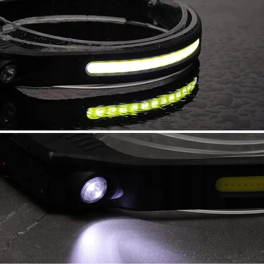 Світлодіодний регульований налобний ліхтар із сенсором 2xLED/5V IP44 350 лм 1200 мАг