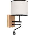 Світлодіодний настінний світильник BOHO 1xE27/25W/230V + LED/1W/230V дуб