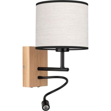 Світлодіодний настінний світильник BOHO 1xE27/25W/230V + LED/1W/230V дуб