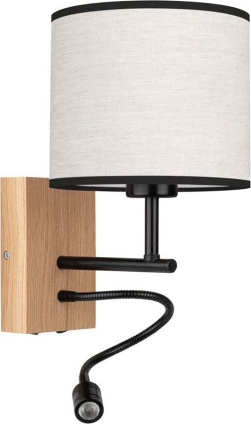 Світлодіодний настінний світильник BOHO 1xE27/25W/230V + LED/1W/230V дуб