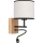 Світлодіодний настінний світильник BOHO 1xE27/25W/230V + LED/1W/230V дуб