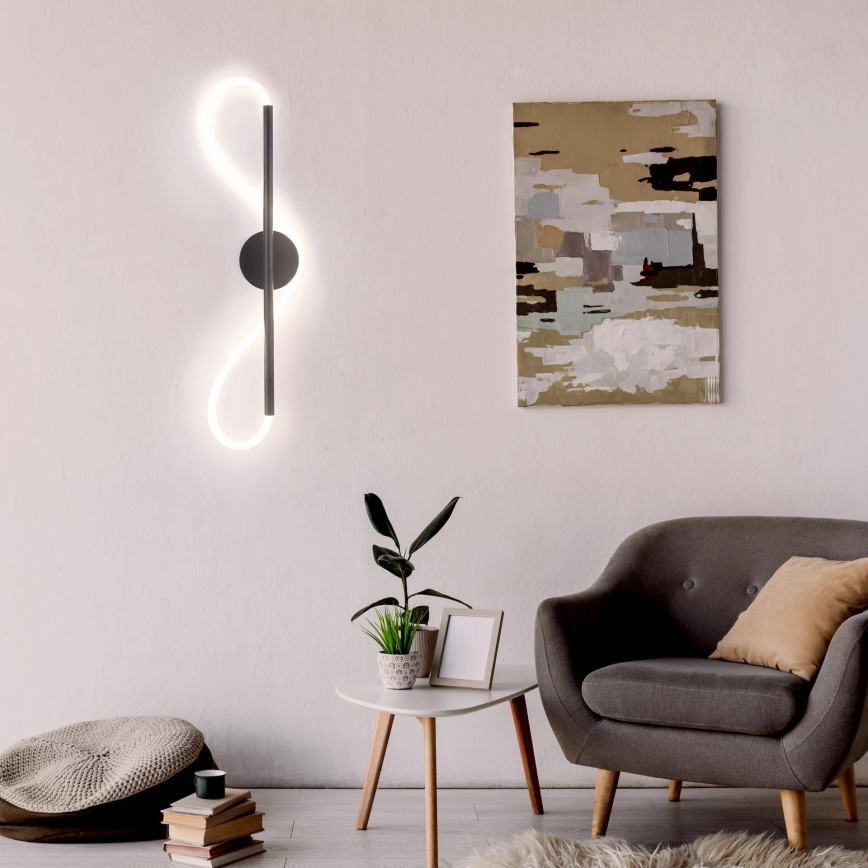 Світлодіодний настінний світильник EMMA LED/19W/230V чорний