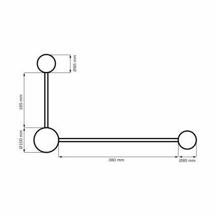 Світлодіодний настінний світильник JOY 2xGX53/6W/230V чорний