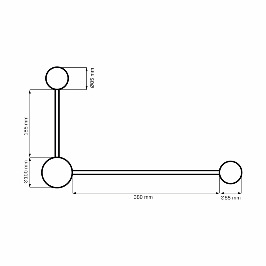 Світлодіодний настінний світильник JOY 2xGX53/6W/230V чорний