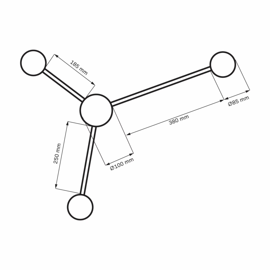 Світлодіодний настінний світильник JOY 3xGX53/6W/230V чорний