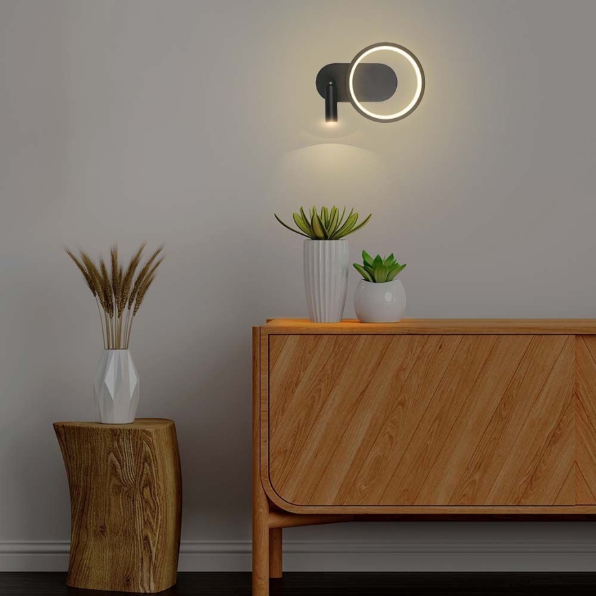 Світлодіодний настінний світильник LED/14W/230V 3000K чорний
