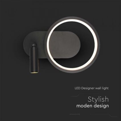 Світлодіодний настінний світильник LED/14W/230V 4000K чорний