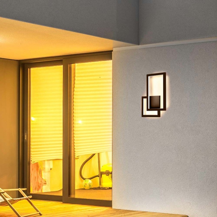 Світлодіодний настінний світильник LED/20W/230V 3000K коричневий