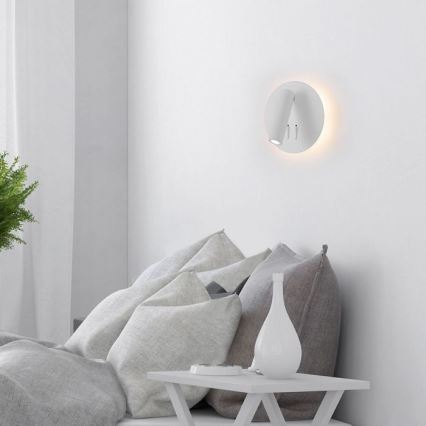 Світлодіодний настінний світильник LED/3W/230V + LED/6W/230V 3000K білий