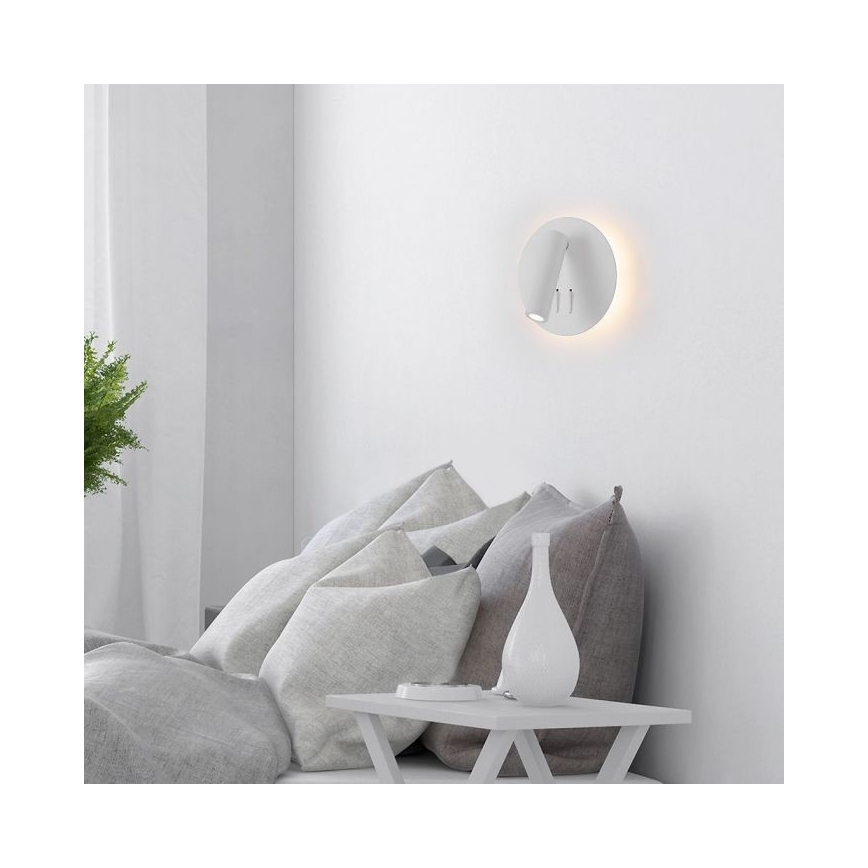 Світлодіодний настінний світильник LED/3W/230V + LED/6W/230V 3000K білий