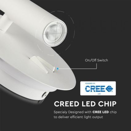Світлодіодний настінний світильник LED/3W/230V + LED/6W/230V 3000K білий