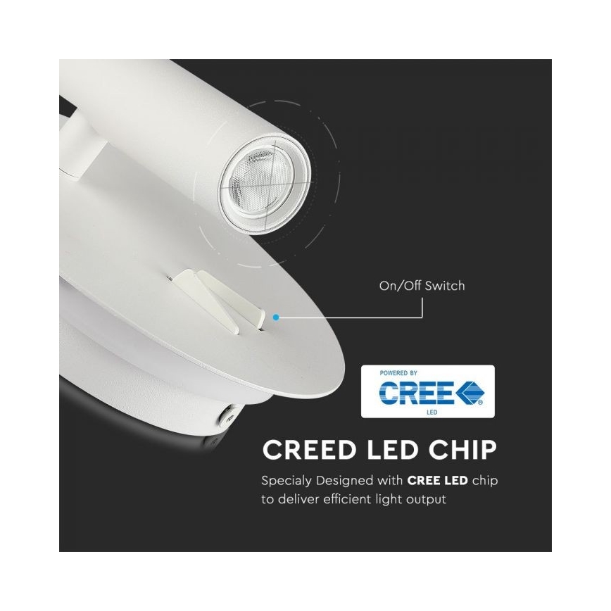 Світлодіодний настінний світильник LED/3W/230V + LED/6W/230V 3000K білий