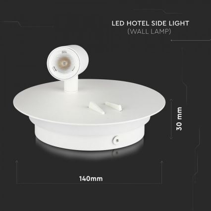 Світлодіодний настінний світильник LED/3W/230V + LED/6W/230V 3000K білий