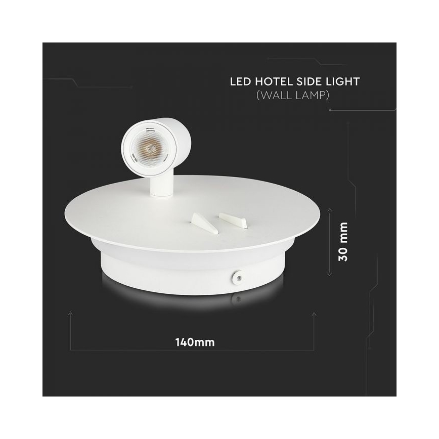 Світлодіодний настінний світильник LED/3W/230V + LED/6W/230V 3000K білий