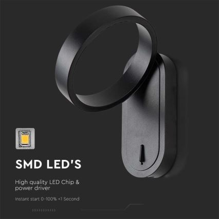 Світлодіодний настінний світильник LED/5W/230V 3000K/4000K чорний