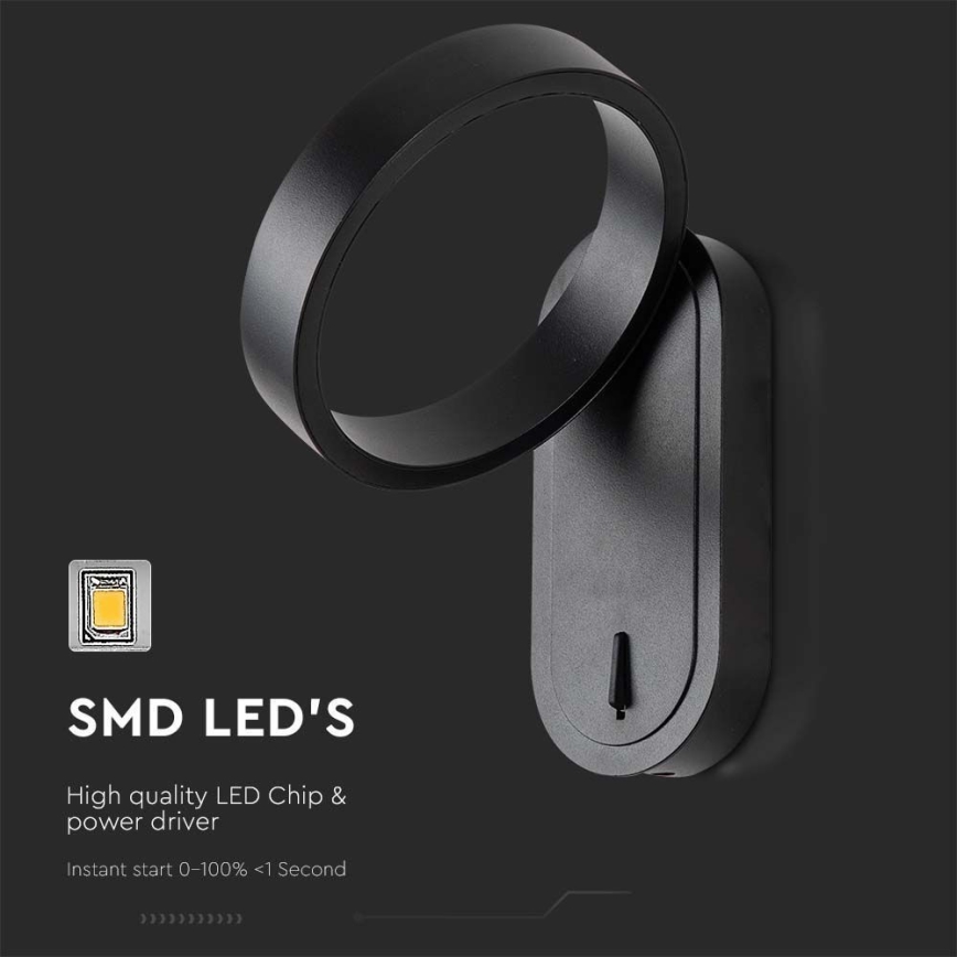 Світлодіодний настінний світильник LED/5W/230V 3000K/4000K чорний