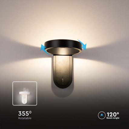 Світлодіодний настінний світильник LED/5W/230V 3000K/4000K чорний