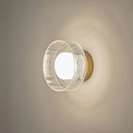 Світлодіодний настінний світильник LED/8W/230V 3000K золотий/прозорий