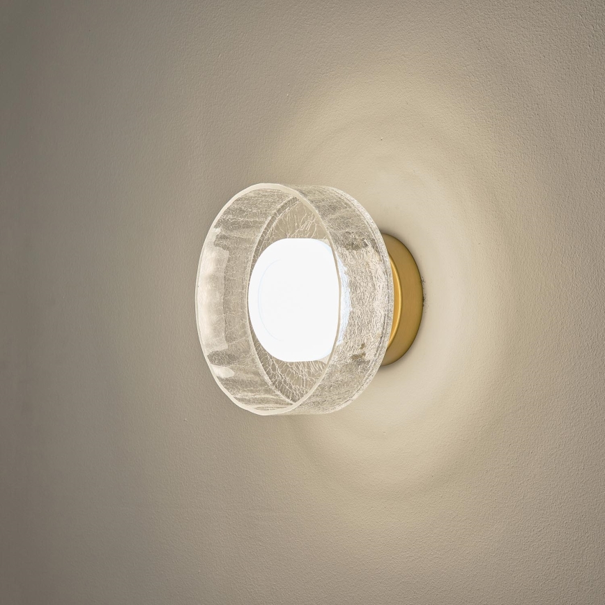 Світлодіодний настінний світильник LED/8W/230V 3000K золотий/прозорий