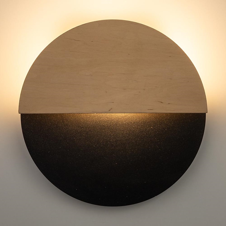 Світлодіодний настінний світильник LUNA LED/7W/230V діаметр 26 см чорний/бежевий